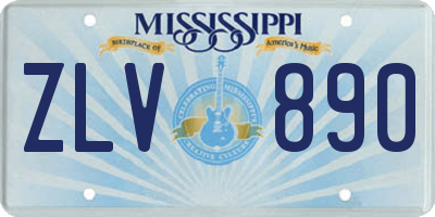 MS license plate ZLV890