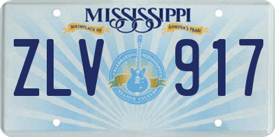 MS license plate ZLV917