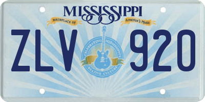 MS license plate ZLV920