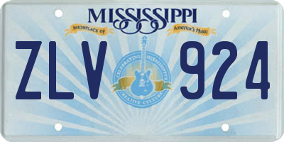 MS license plate ZLV924