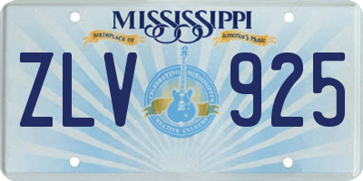 MS license plate ZLV925