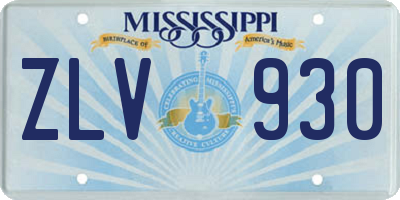 MS license plate ZLV930