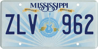 MS license plate ZLV962
