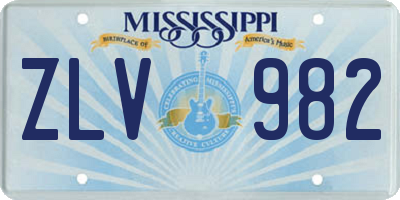 MS license plate ZLV982