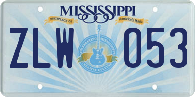 MS license plate ZLW053
