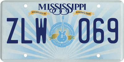 MS license plate ZLW069