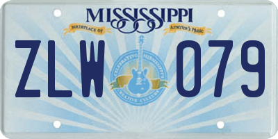 MS license plate ZLW079