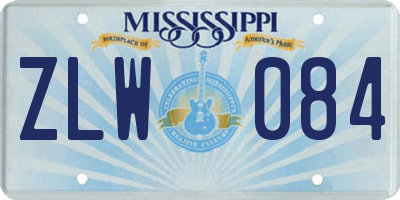 MS license plate ZLW084