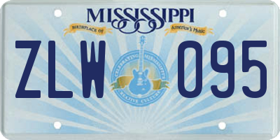 MS license plate ZLW095