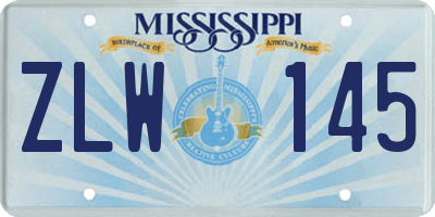 MS license plate ZLW145