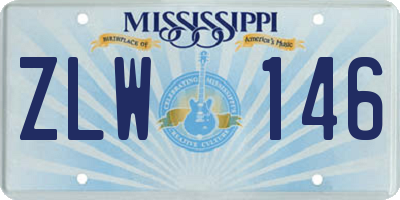 MS license plate ZLW146