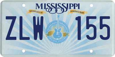 MS license plate ZLW155