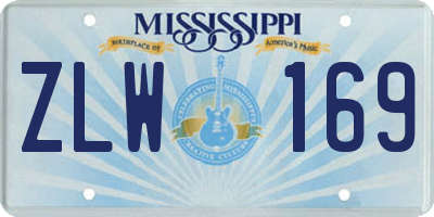 MS license plate ZLW169