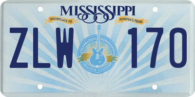 MS license plate ZLW170