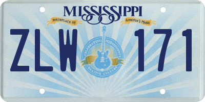 MS license plate ZLW171