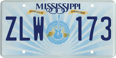 MS license plate ZLW173