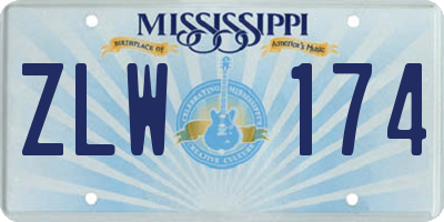 MS license plate ZLW174
