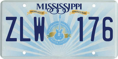 MS license plate ZLW176