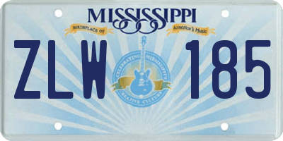 MS license plate ZLW185
