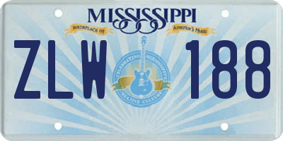 MS license plate ZLW188