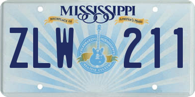 MS license plate ZLW211