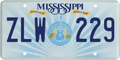 MS license plate ZLW229