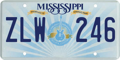 MS license plate ZLW246