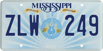 MS license plate ZLW249