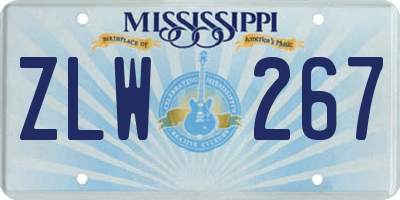 MS license plate ZLW267