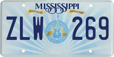 MS license plate ZLW269