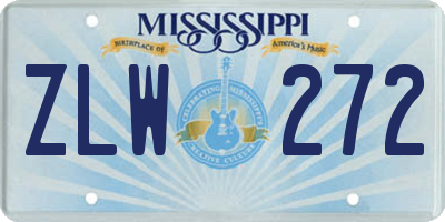 MS license plate ZLW272