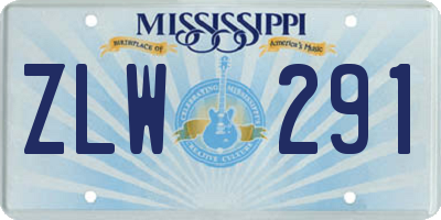 MS license plate ZLW291