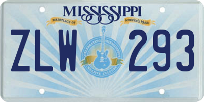 MS license plate ZLW293