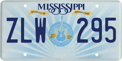 MS license plate ZLW295