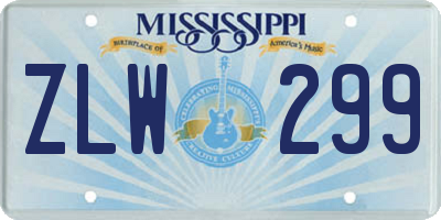 MS license plate ZLW299