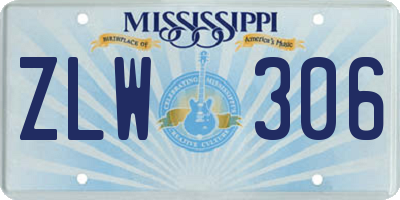 MS license plate ZLW306