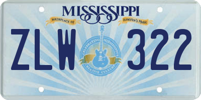 MS license plate ZLW322