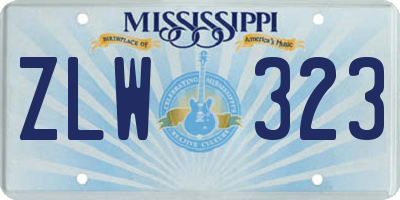 MS license plate ZLW323