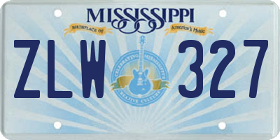 MS license plate ZLW327