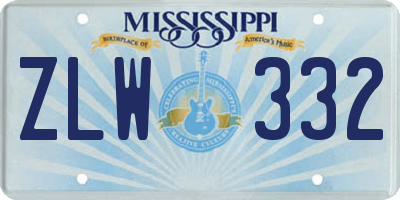 MS license plate ZLW332