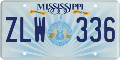 MS license plate ZLW336