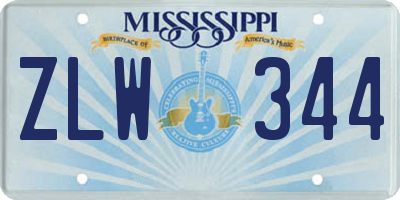 MS license plate ZLW344
