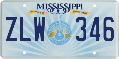 MS license plate ZLW346