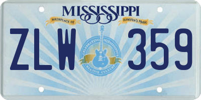 MS license plate ZLW359