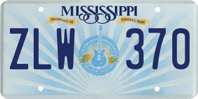 MS license plate ZLW370
