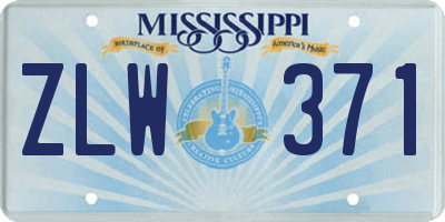 MS license plate ZLW371