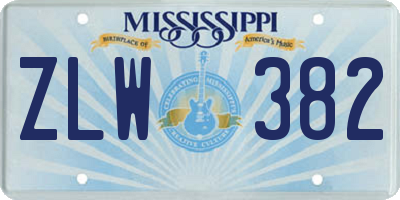MS license plate ZLW382