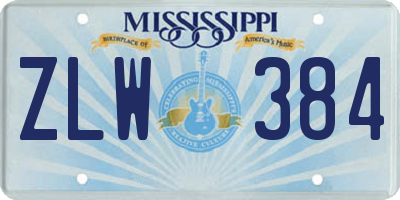 MS license plate ZLW384