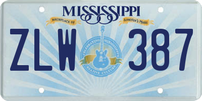 MS license plate ZLW387