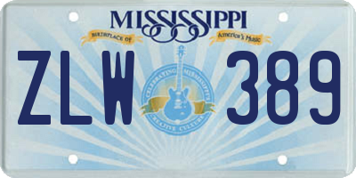MS license plate ZLW389